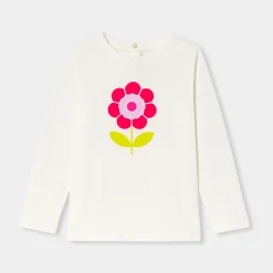 Jacadi T-Shirts, Polos, Langarmshirts>T-Shirt mit langen Ärmeln für Mädchen WEICHES JACADI WEISS