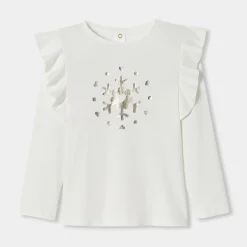 Jacadi T-Shirts, Polos, Langarmshirts>T-Shirt mit langen Ärmeln für Mädchen WEICHES JACADI WEISS