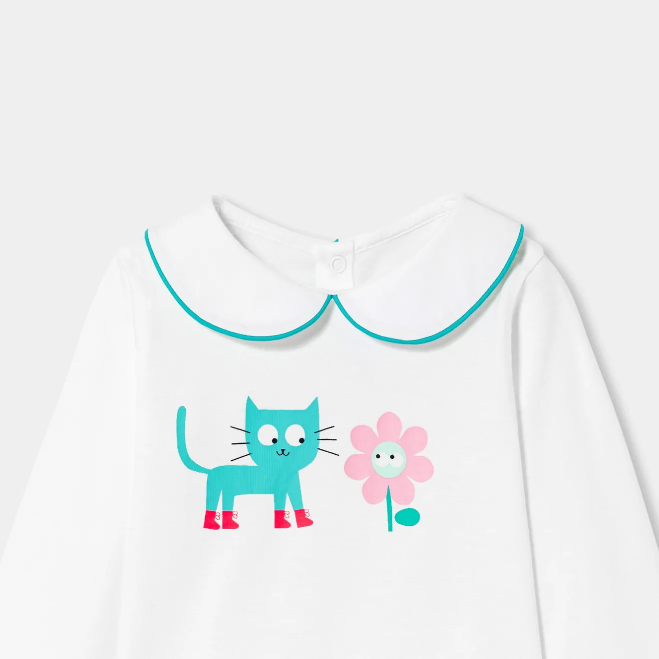 Jacadi T-Shirts, Polos, Langarmshirts>T-Shirt mit langen Ärmeln Kleinkind Mädchen JACADI WEISS