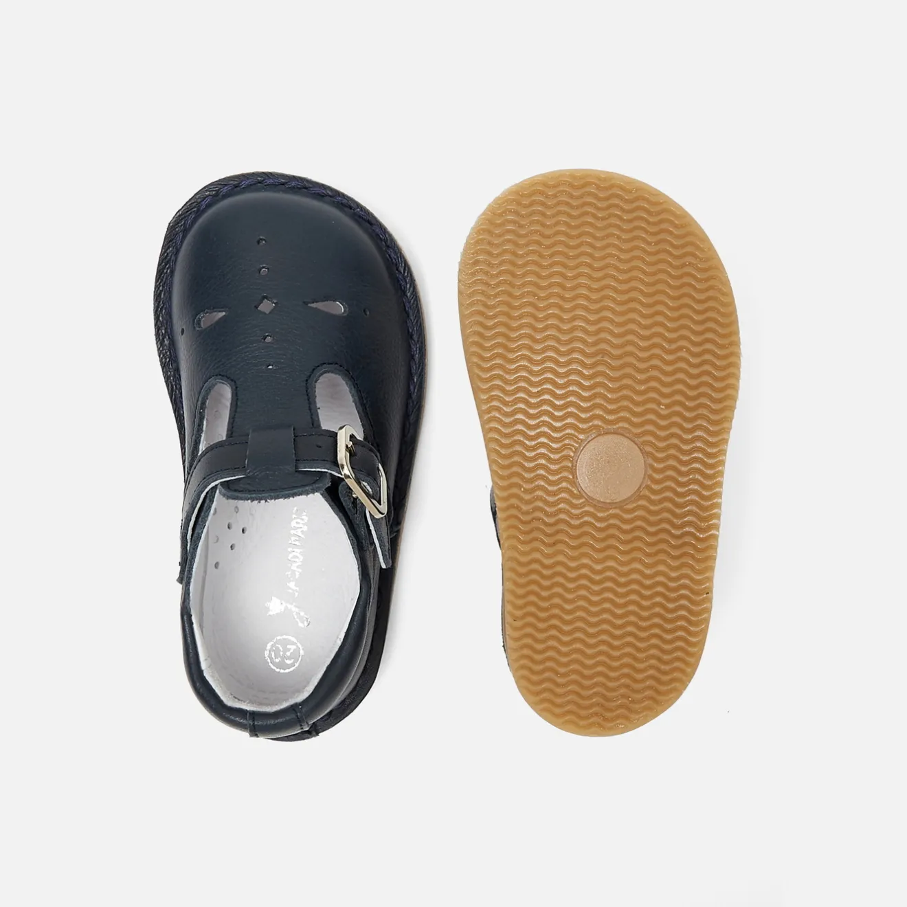Jacadi Halbschuhe & Mokassins|Ballerinas & Riemchenschuhe>Unisex-Riemchenschuhe aus Glattleder MARINEBLAU JACADI