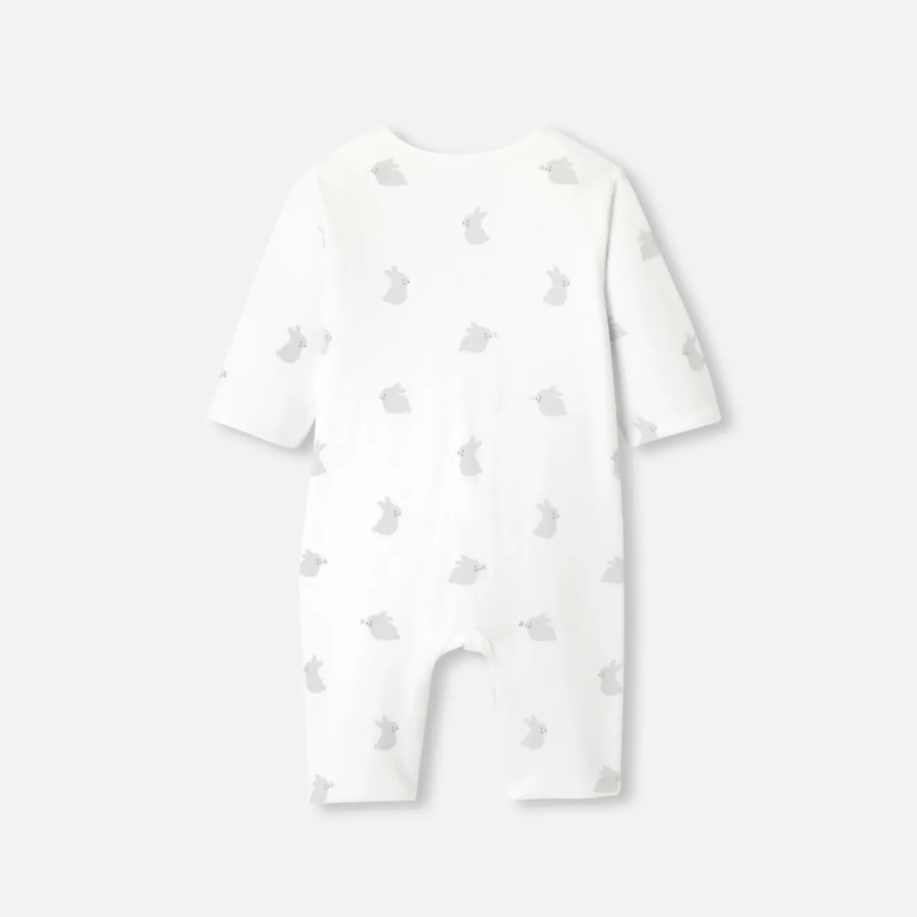 Jacadi Spieler, Latzhosen, Ensembles>Wattierter Overall für Babys aus Jersey WEISS/GRAU