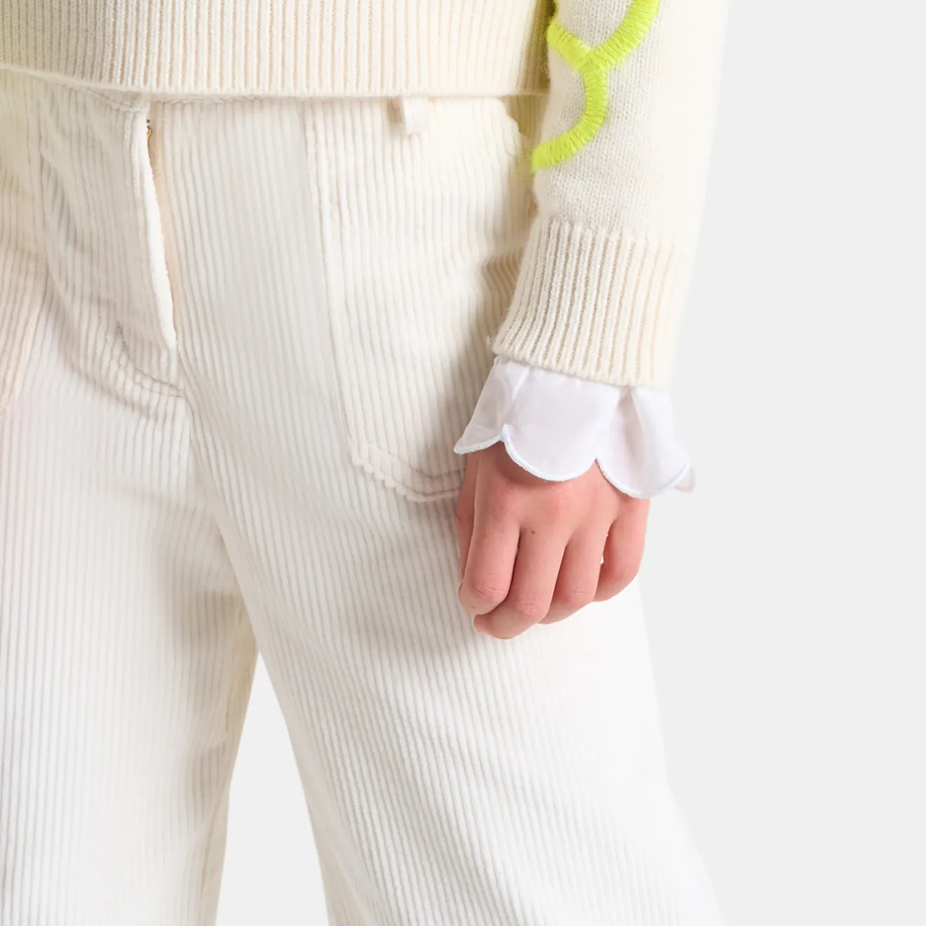 Jacadi Hosen Und Leggings>Weite Hose für Mädchen aus Cordsamt WEICHES JACADI WEISS