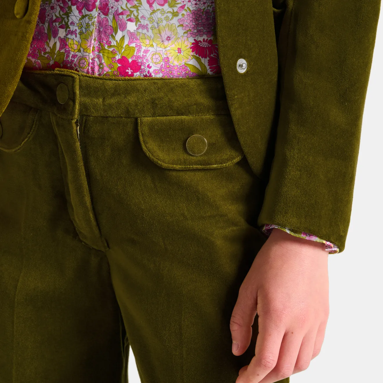 Jacadi Hosen Und Leggings>Weite Samthose für Mädchen GRÜN OLIVE