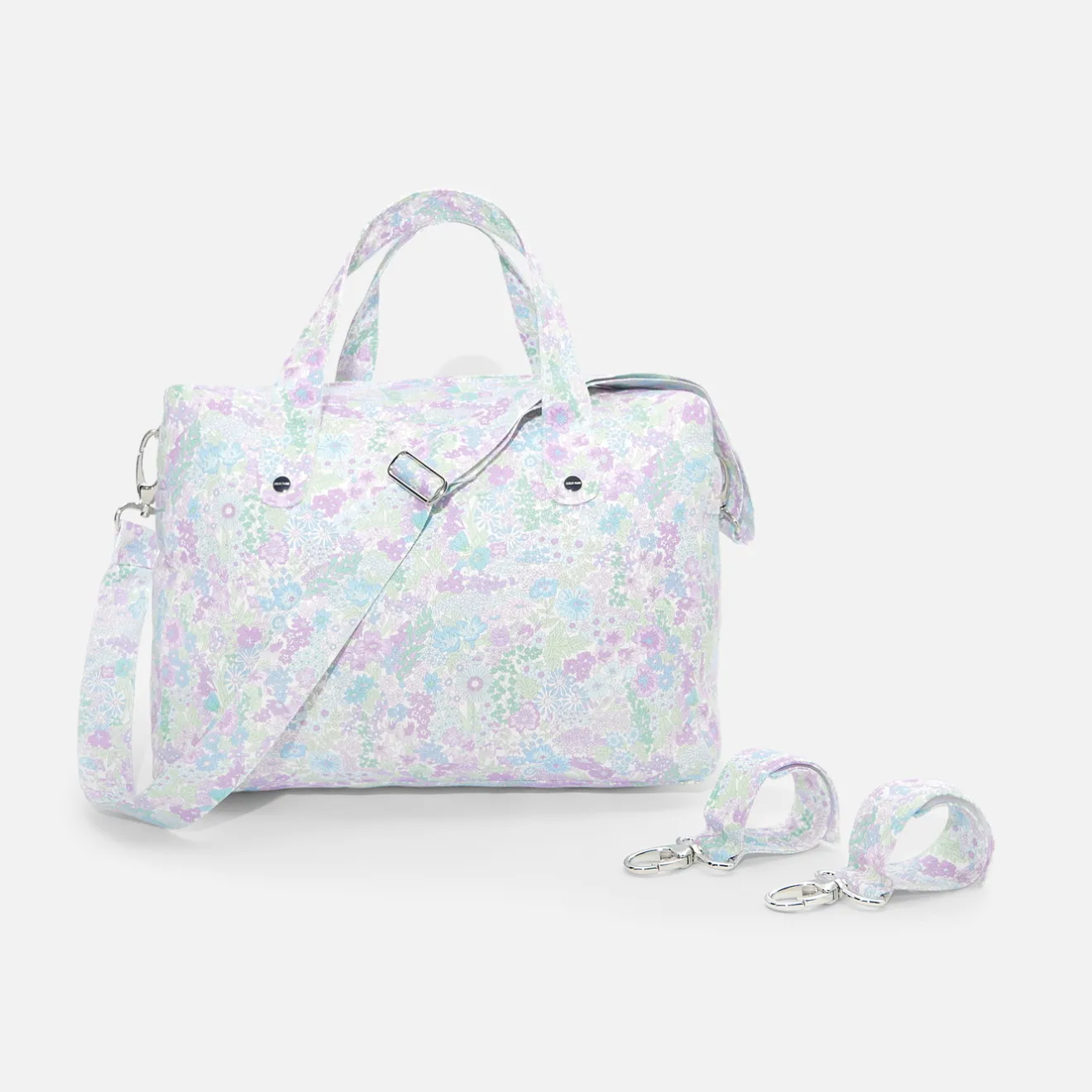 Jacadi Wickeltaschen & Kulturbeutel|Wickeltaschen & Kulturbeutel>Wickeltasche aus Liberty-Stoff WEISS/MEHRFARBIG